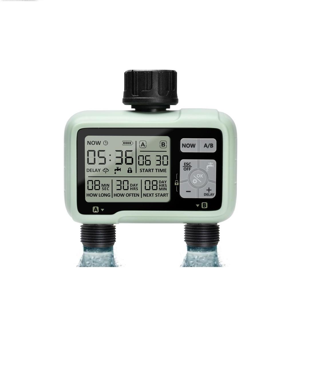 تایمر آبیاری, تایمر آبیاری دیجیتال تایمر آبیاری قطره ای دو خروجی HCT-326 فاقد جنسیت برند جوگی