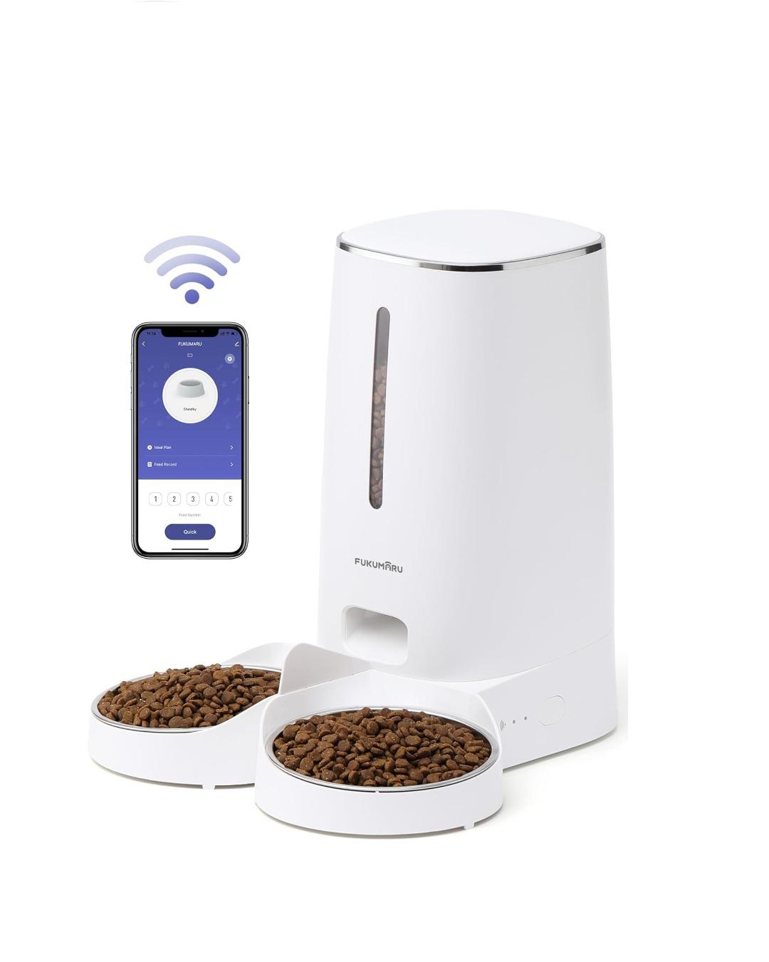 ظرف غذای اتوماتیک گربه با کنترل زمان‌بندی شده ظرف غذای اتوماتیک گربه  WiFi فاقد جنسیت Fukumaru