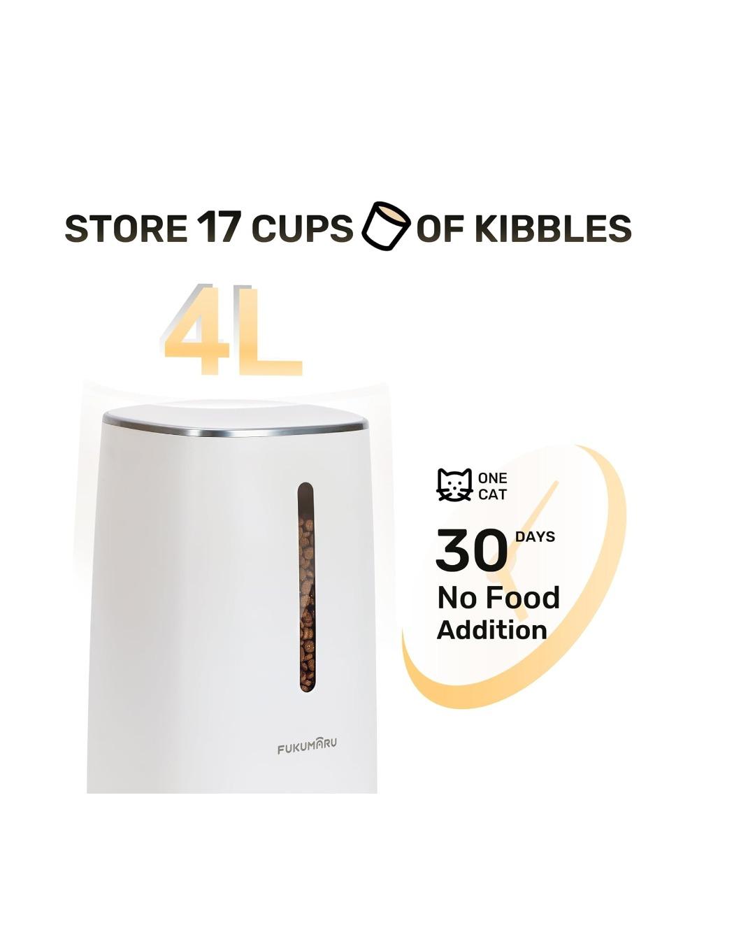 ظرف غذای اتوماتیک گربه با کنترل زمان‌بندی شده ظرف غذای اتوماتیک گربه  WiFi فاقد جنسیت Fukumaru