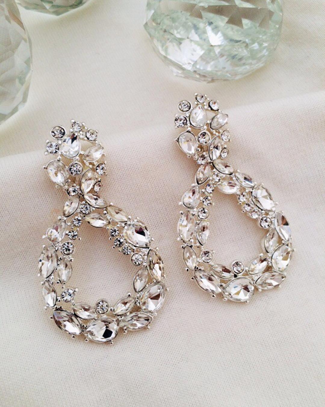 گوشواره مجلسى فول نگين زنانه Tosh