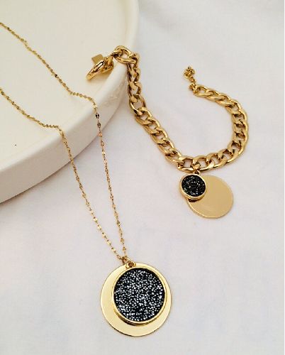 ست بدلیجات رولباسى و دستبند تركيبى زنانه Tosh