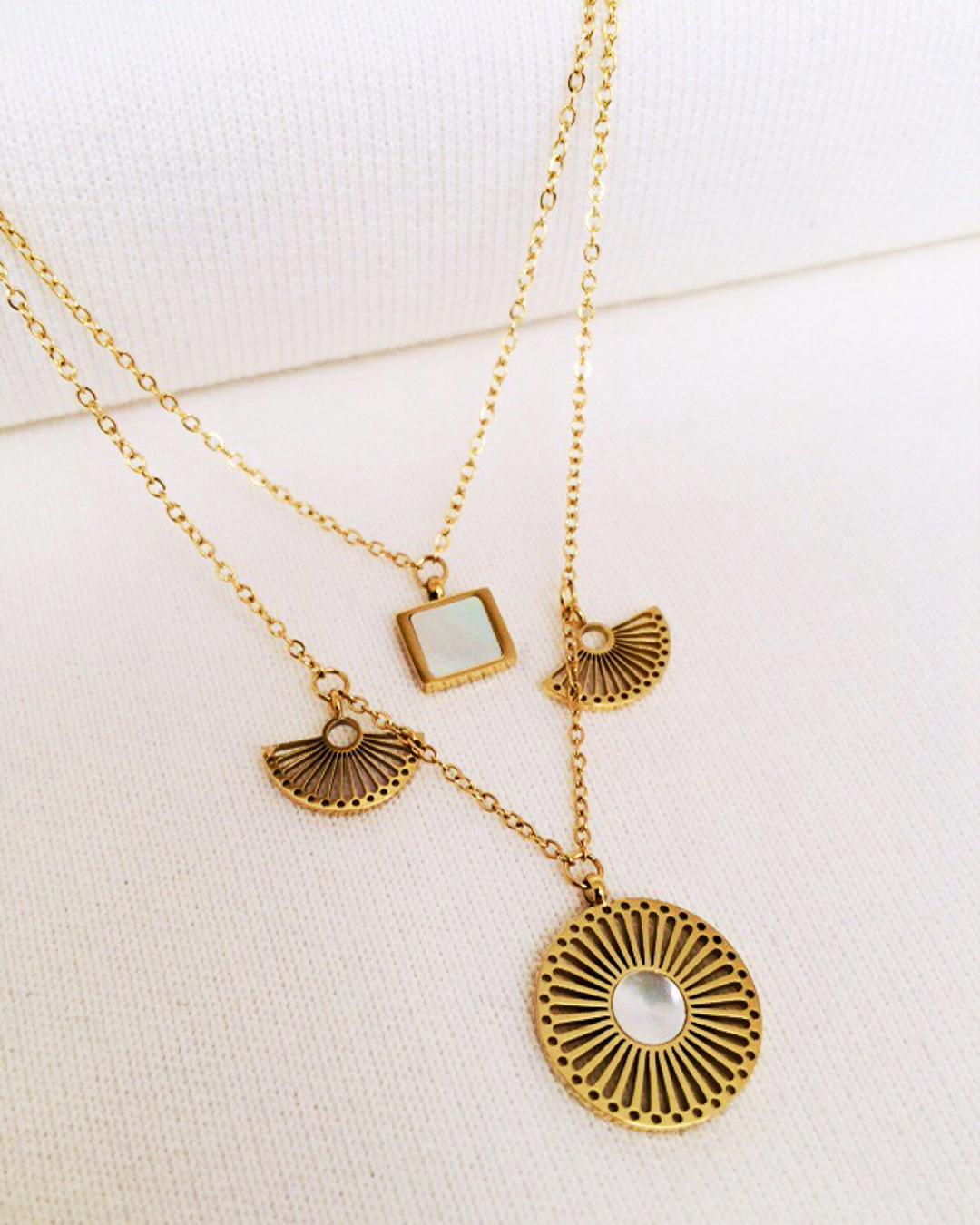 گردنبند ٢رج صدفى زنانه Tosh