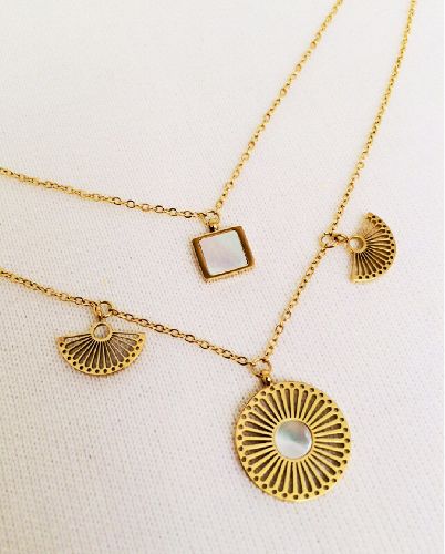 گردنبند ٢رج صدفى زنانه Tosh