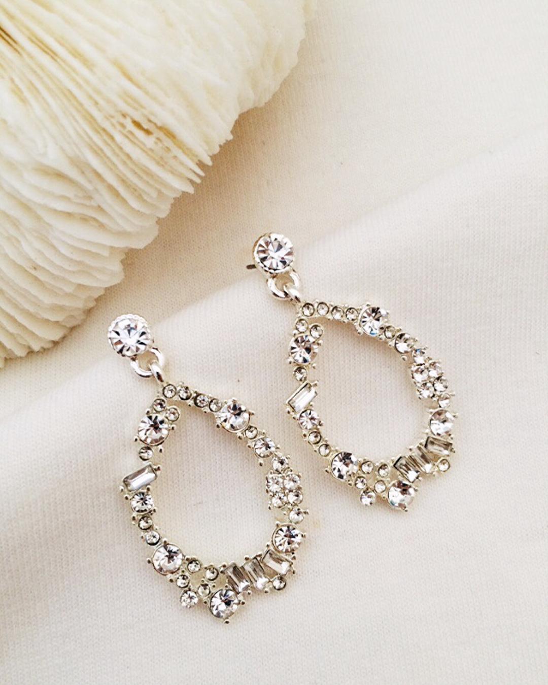 گوشواره مجلسى فول نگين زنانه Tosh