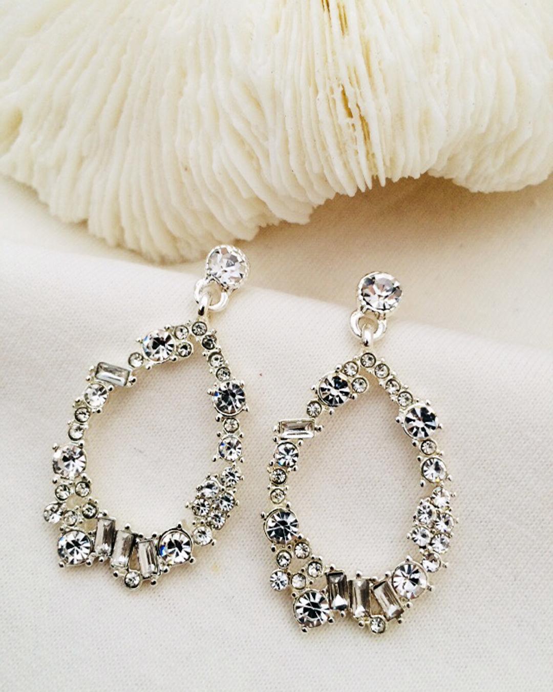 گوشواره مجلسى فول نگين زنانه Tosh