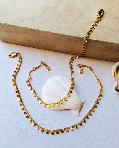 دست بند پولكى ريز طرح طلا زنانه Tosh Free طلایی