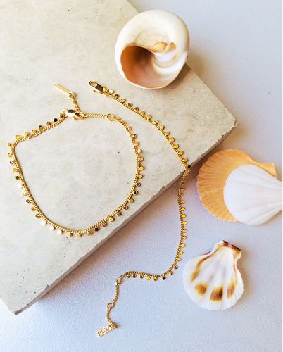 دست بند پولكى ريز طرح طلا زنانه Tosh