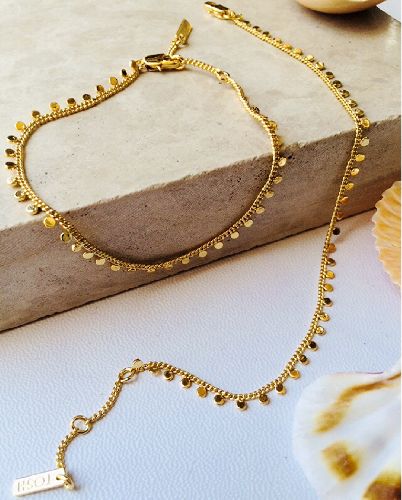 دست بند پولكى ريز طرح طلا زنانه Tosh