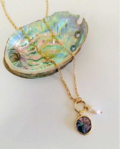 گردنبند اويز صدف و مرواريد زنانه Tosh