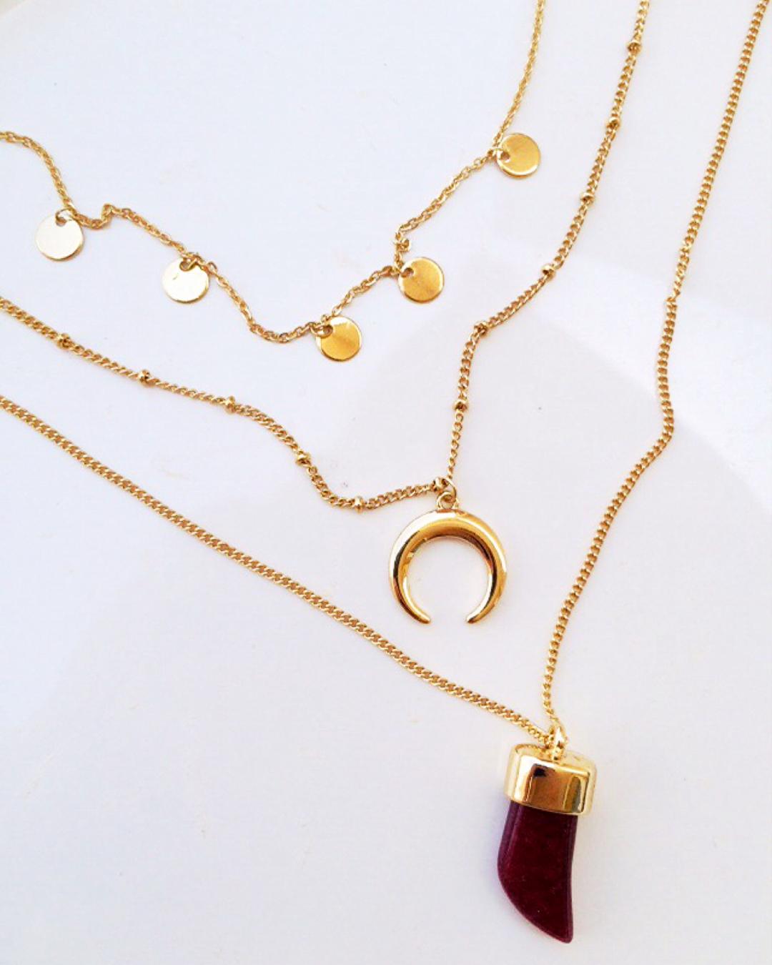 گردنبند رو لباسى ٣ لاين بوهو زنانه Tosh