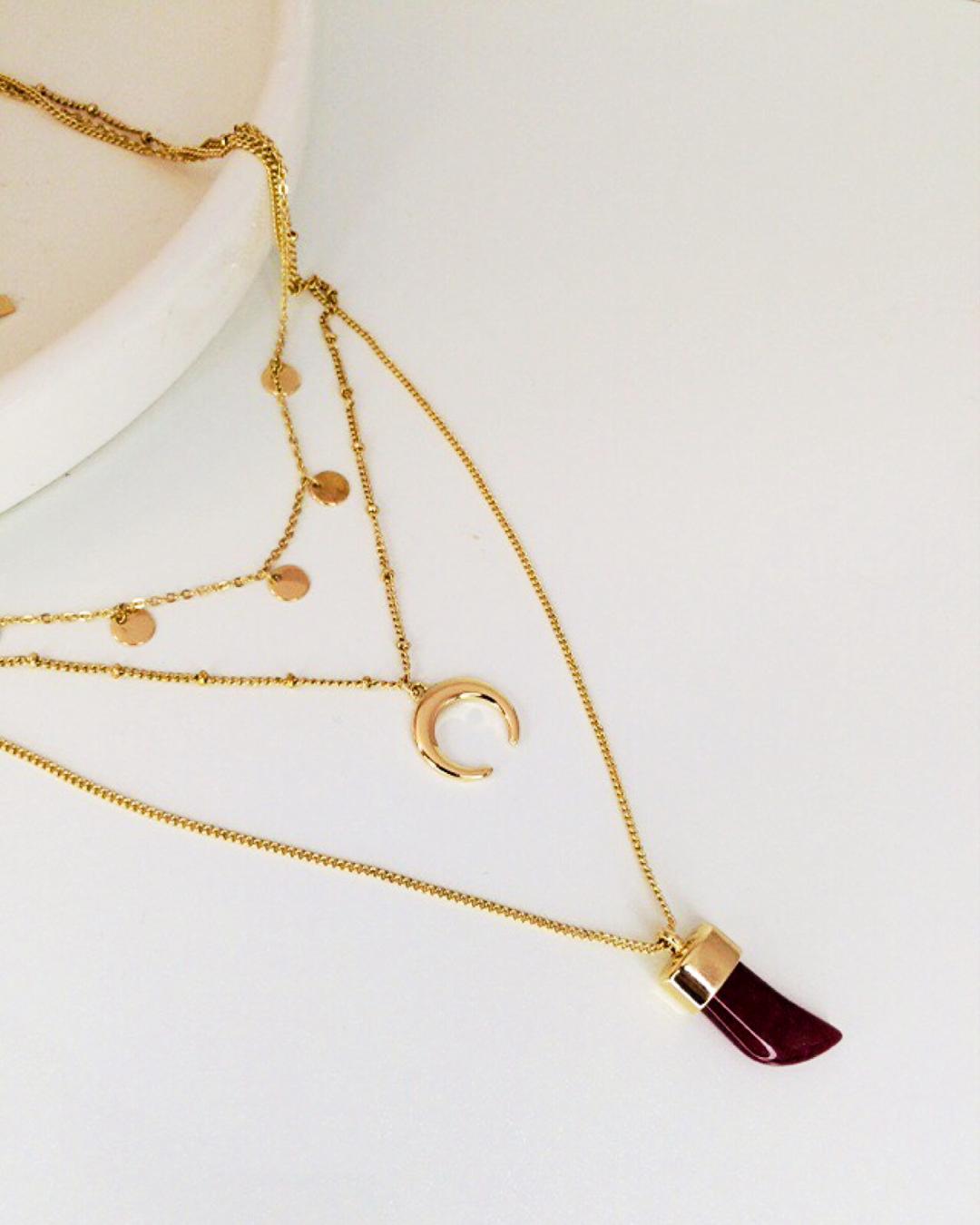 گردنبند رو لباسى ٣ لاين بوهو زنانه Tosh