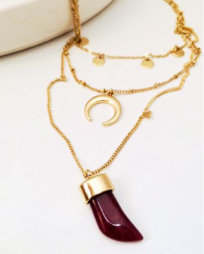 گردنبند رو لباسى ٣ لاين بوهو زنانه Tosh