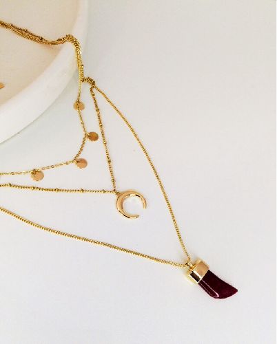 گردنبند رو لباسى ٣ لاين بوهو زنانه Tosh