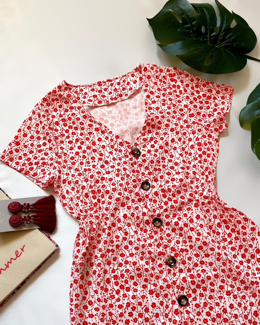 پیراهن گل گلی لینن زنانه FreeBrand