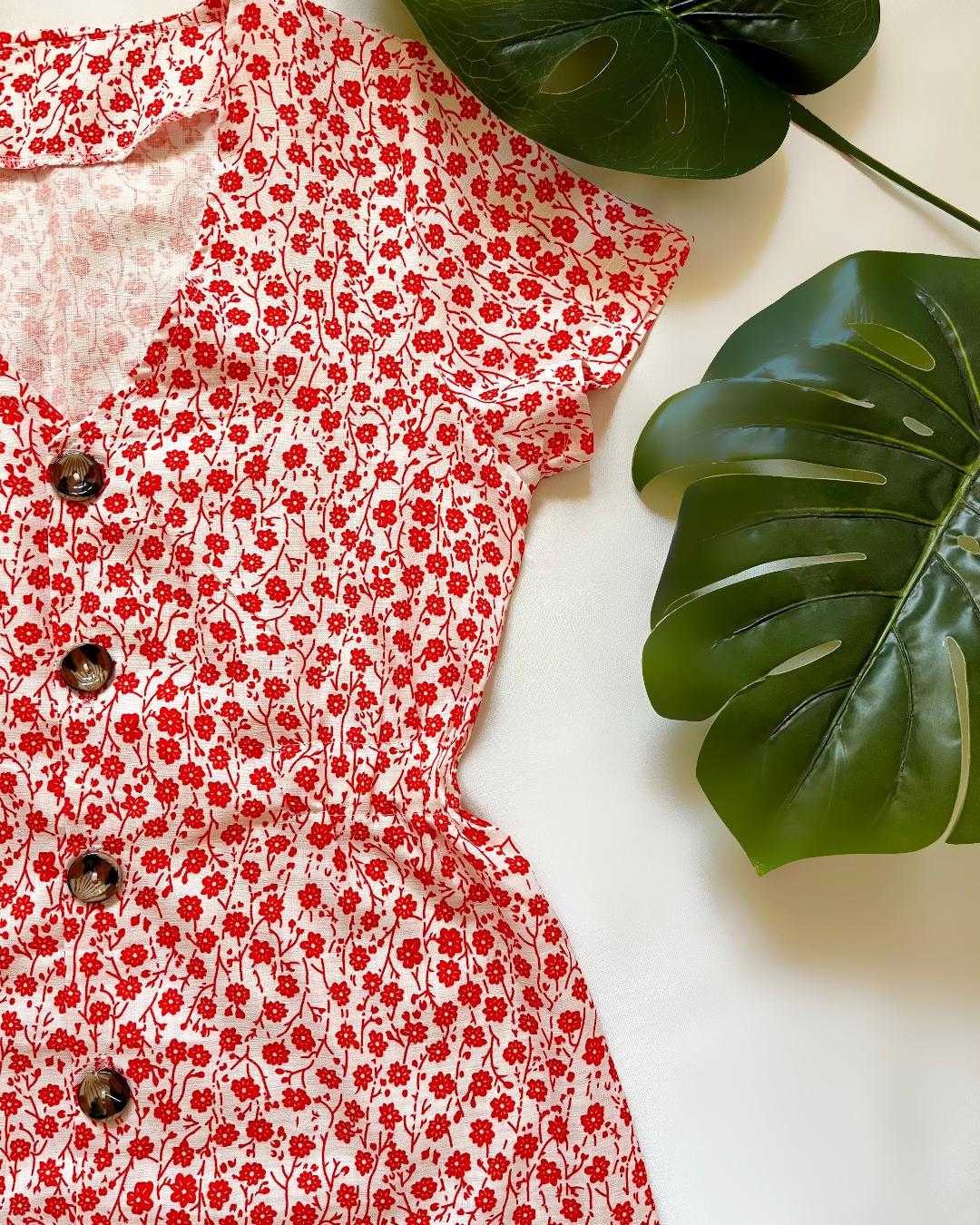 پیراهن گل گلی لینن زنانه FreeBrand