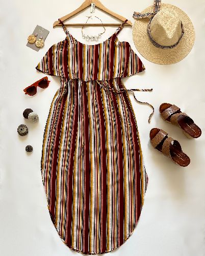 پیراهن ساحلی راه راه زنانه Ally