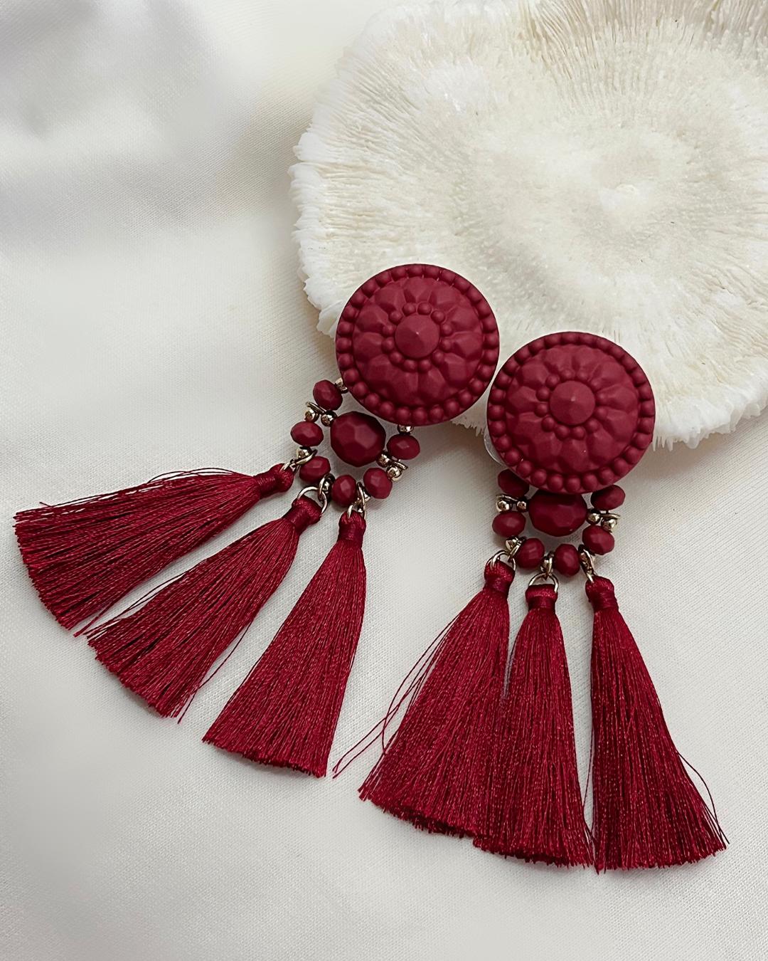 گوشواره ابریشمی ترکیبی زنانه Tosh