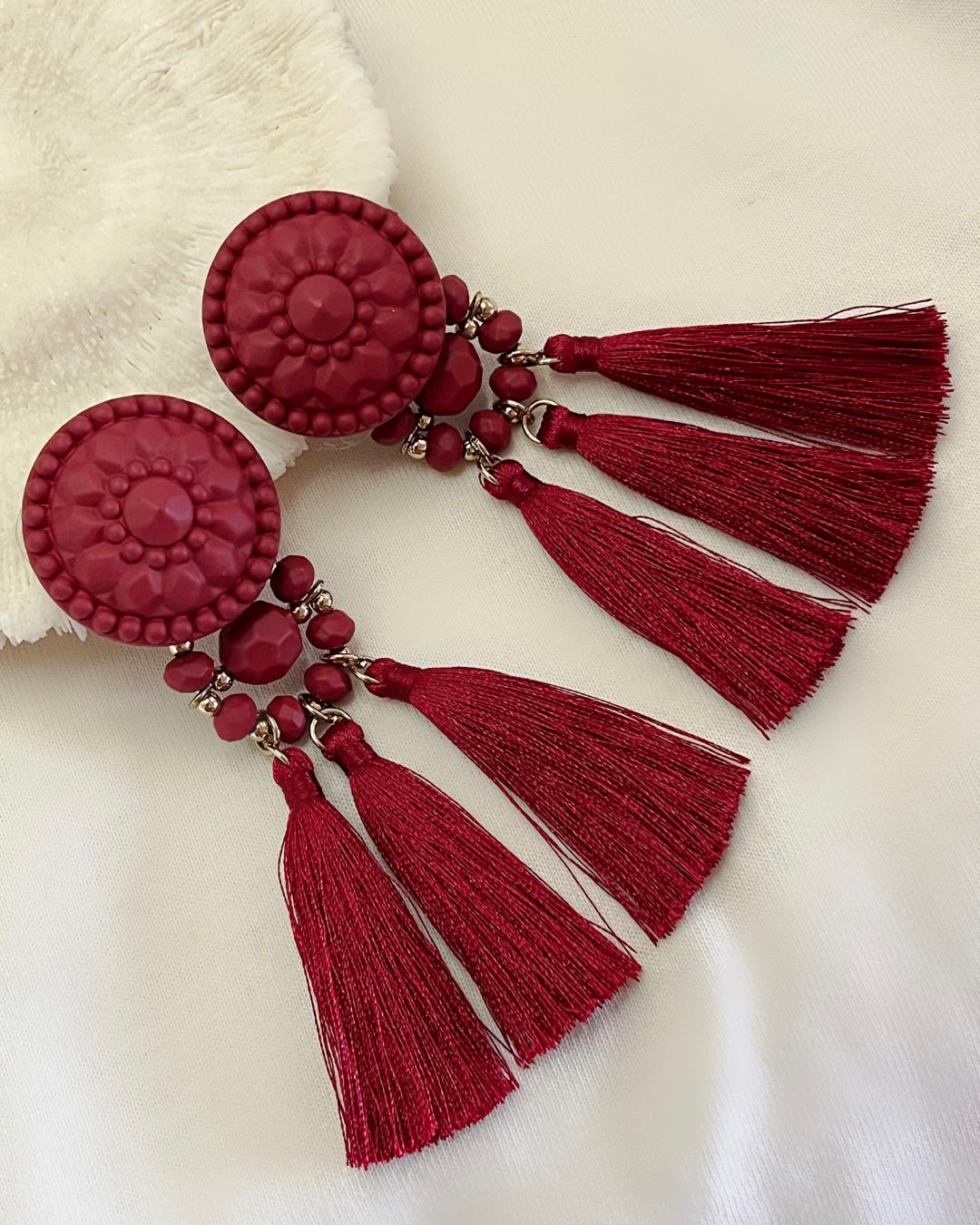 گوشواره ابریشمی ترکیبی زنانه Tosh