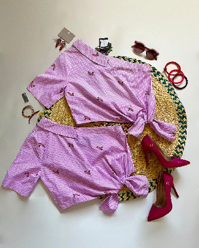 تیشرت کراپ یه طرفه گره ای زنانه Splash