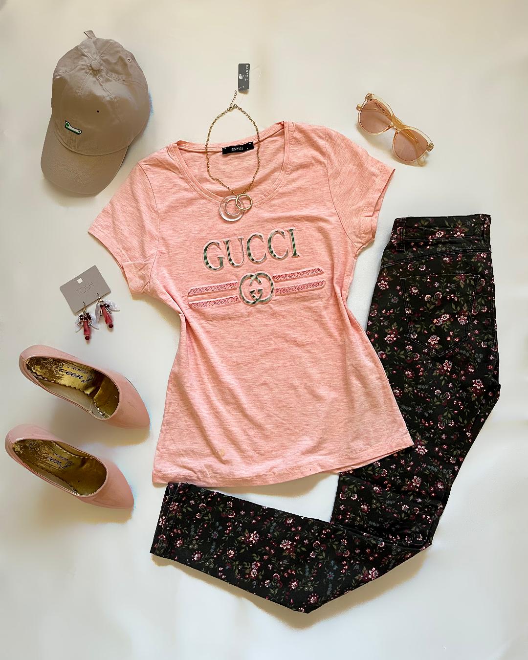 تیشرت یقه گرد زنانه Gucci