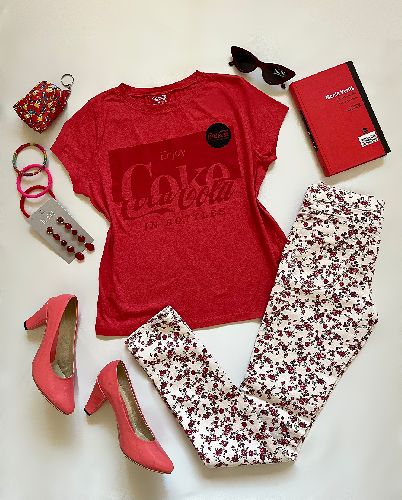 تیشرت کراپ زنانه Atmosphere (coca cola)