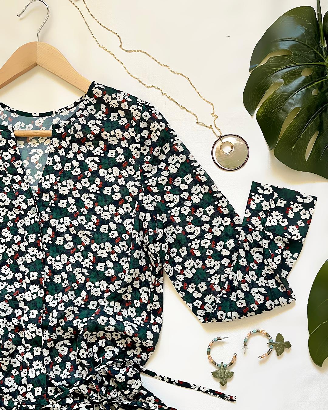 پیراهن مانتویی گلگلی زنانه Freebrand