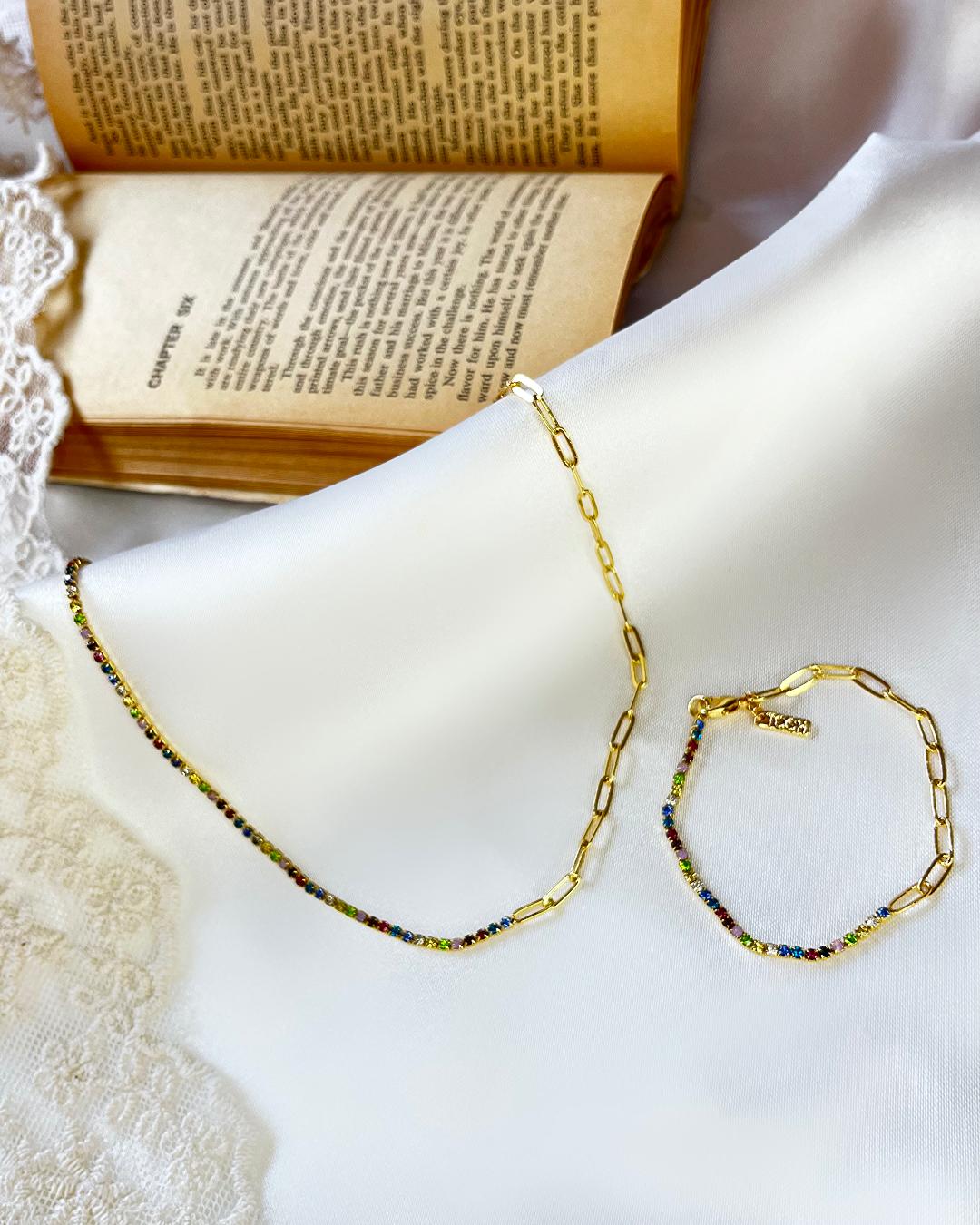 ست بدلیجات گردنبند و دستبند (هرمس و مولتی کالر) زنانه Tosh