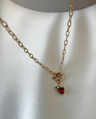 گردنبند قلب توت فرنگی زنانه Accessories