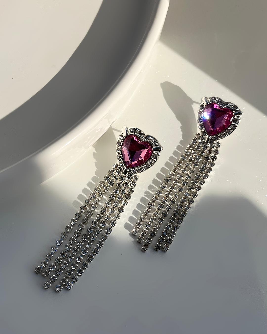 گوشواره قلب ریسه ای زنانه I am