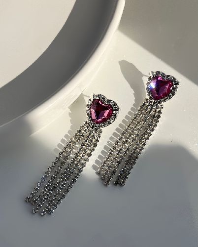 گوشواره قلب ریسه ای زنانه I am