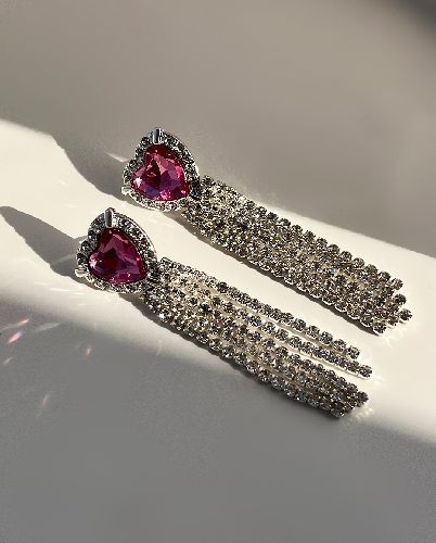 گوشواره قلب ریسه ای زنانه I am