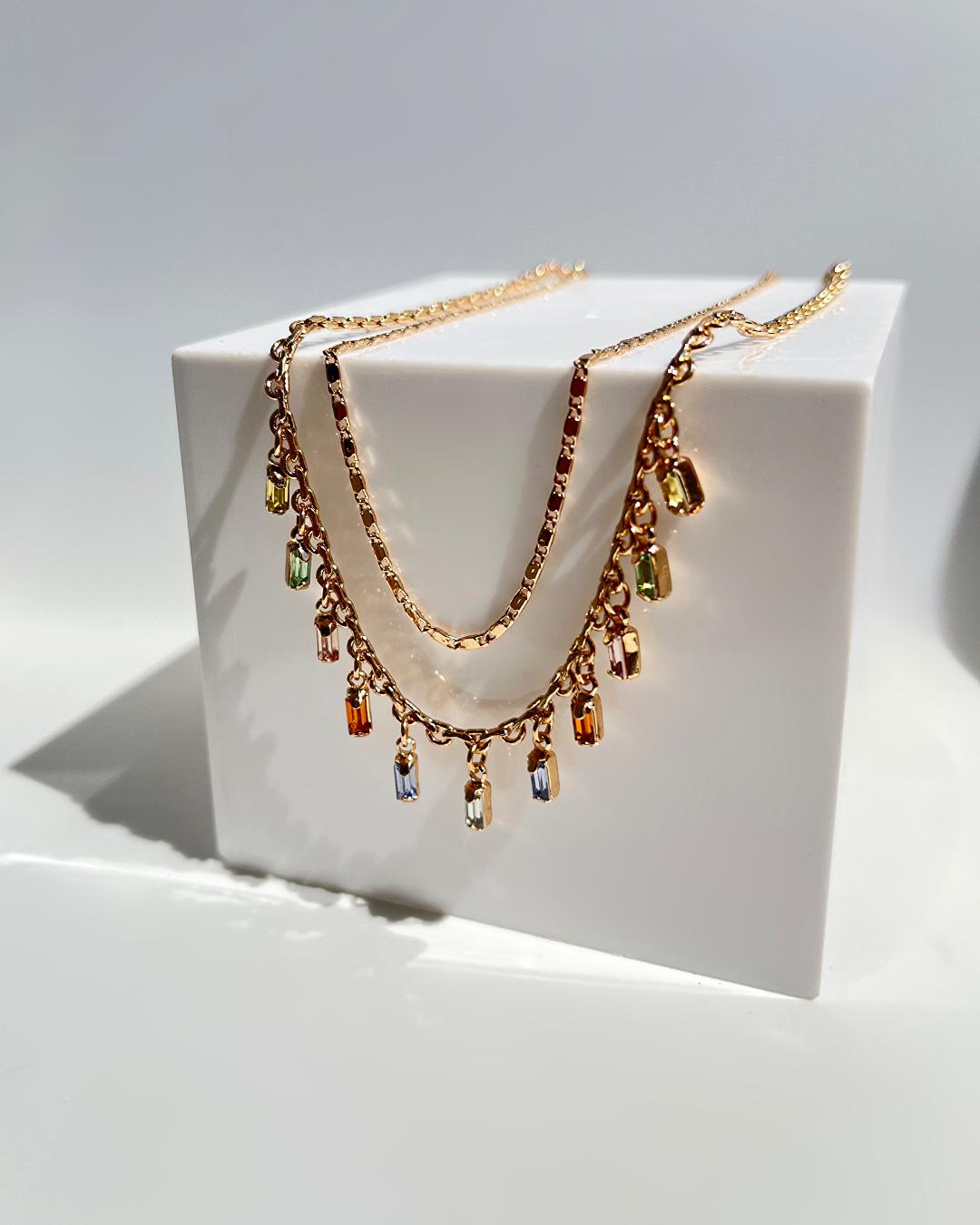 گردنبند 2 لاین مولتی کالر زنانه Six