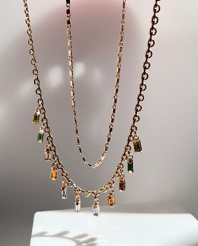 گردنبند 2 لاین مولتی کالر زنانه Six