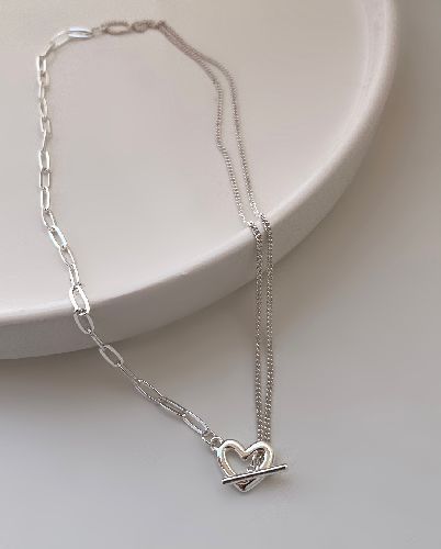 گردنبند قلبی قفل T زنانه Six