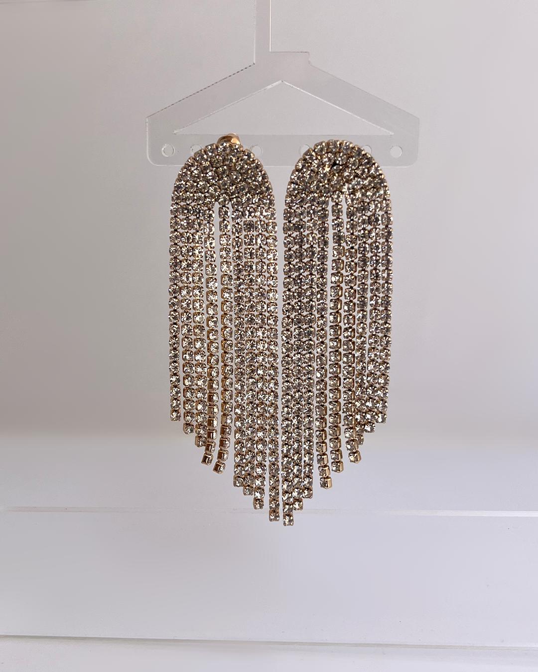 گوشواره مجلسی ریسه نگینی زنانه I AM