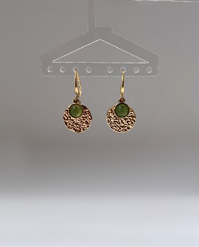 گوشواره چکشی نگین سبز زنانه Tosh