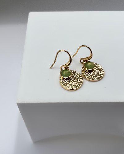 گوشواره چکشی نگین سبز زنانه Tosh