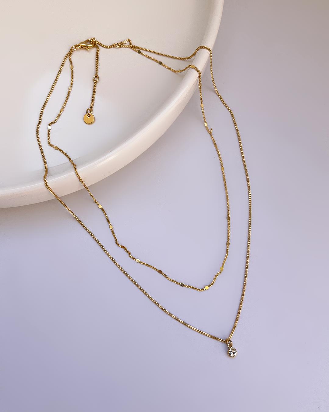 گردنبند دو لاین ریز زنانه Six